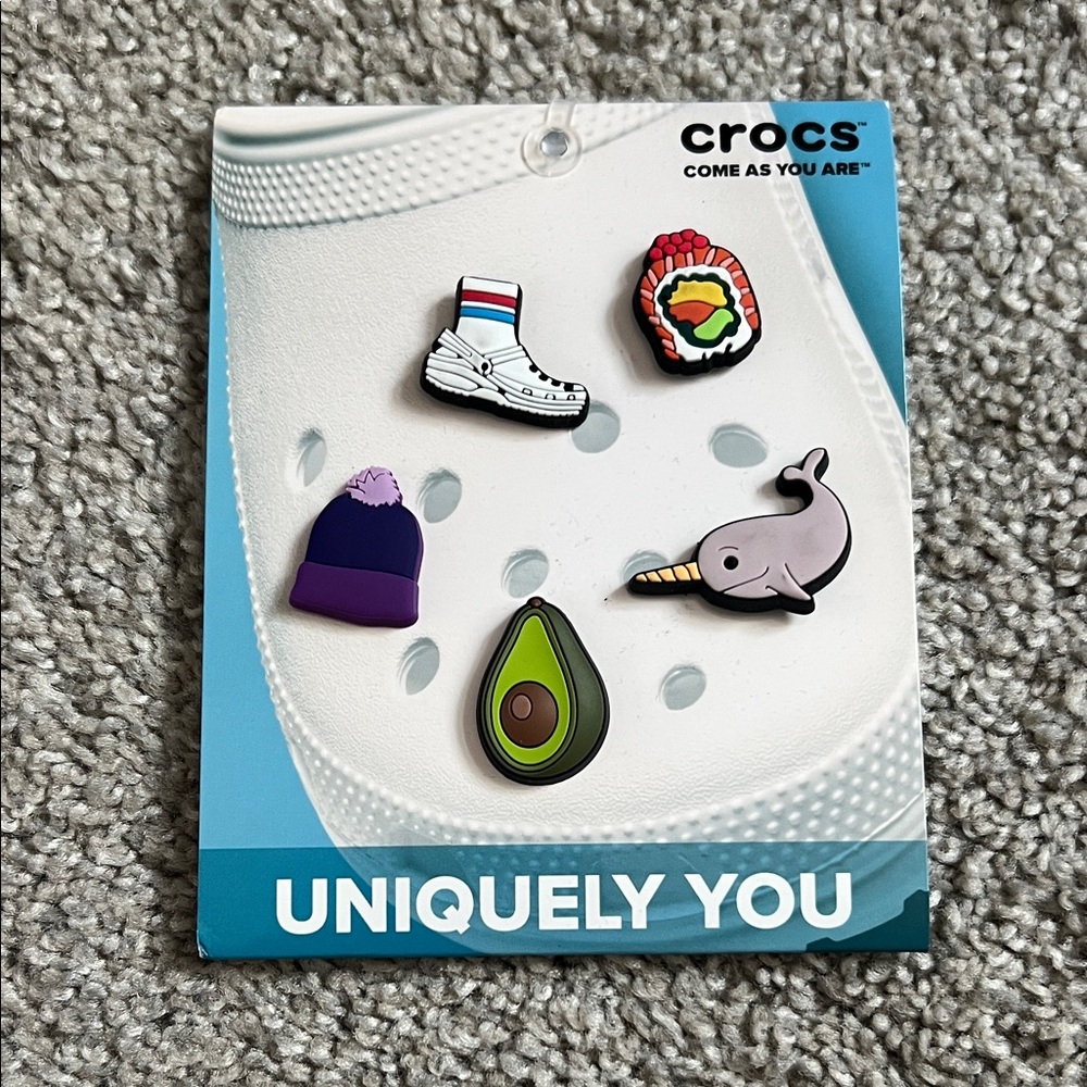 CROCS Kids Jibbitz Charm Set - Purple, Green, Gray